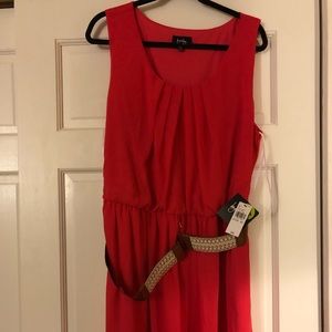 Magenta / coral colored tank style lined Dress NWT